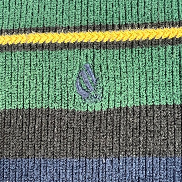 VTG 90s Nautica Knit Sweater Mens Fits Large Colorful Striped Crewneck Tag XL - Picture 4 of 13
